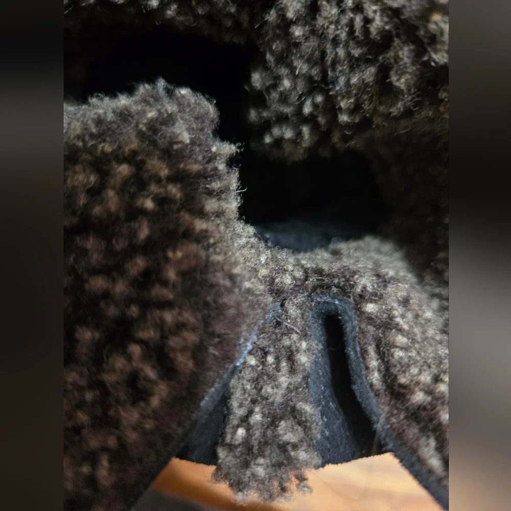 Stuart Weitzman Black Suede Sherpa Ankle Boots Size 9.5
